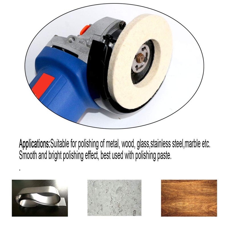 FPPO 4.5" x 7/8" Inch Wool Felt Disc Polishing Buffing Wheel Pad (4.5 inch 7pcs) - Image 4